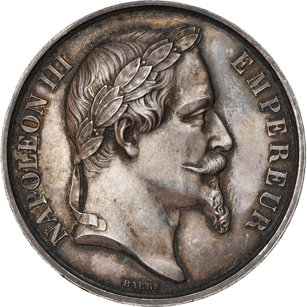 France, Medal, Napoléon III, Concours Agricole de Lyon, 1869, Barre, AU(55-58)