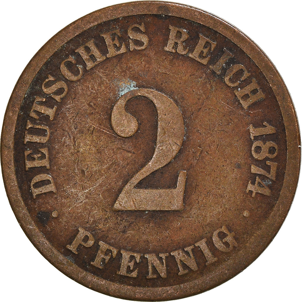 Munten, DUITSLAND - KEIZERRIJK, 2 Pfennig, 1874
