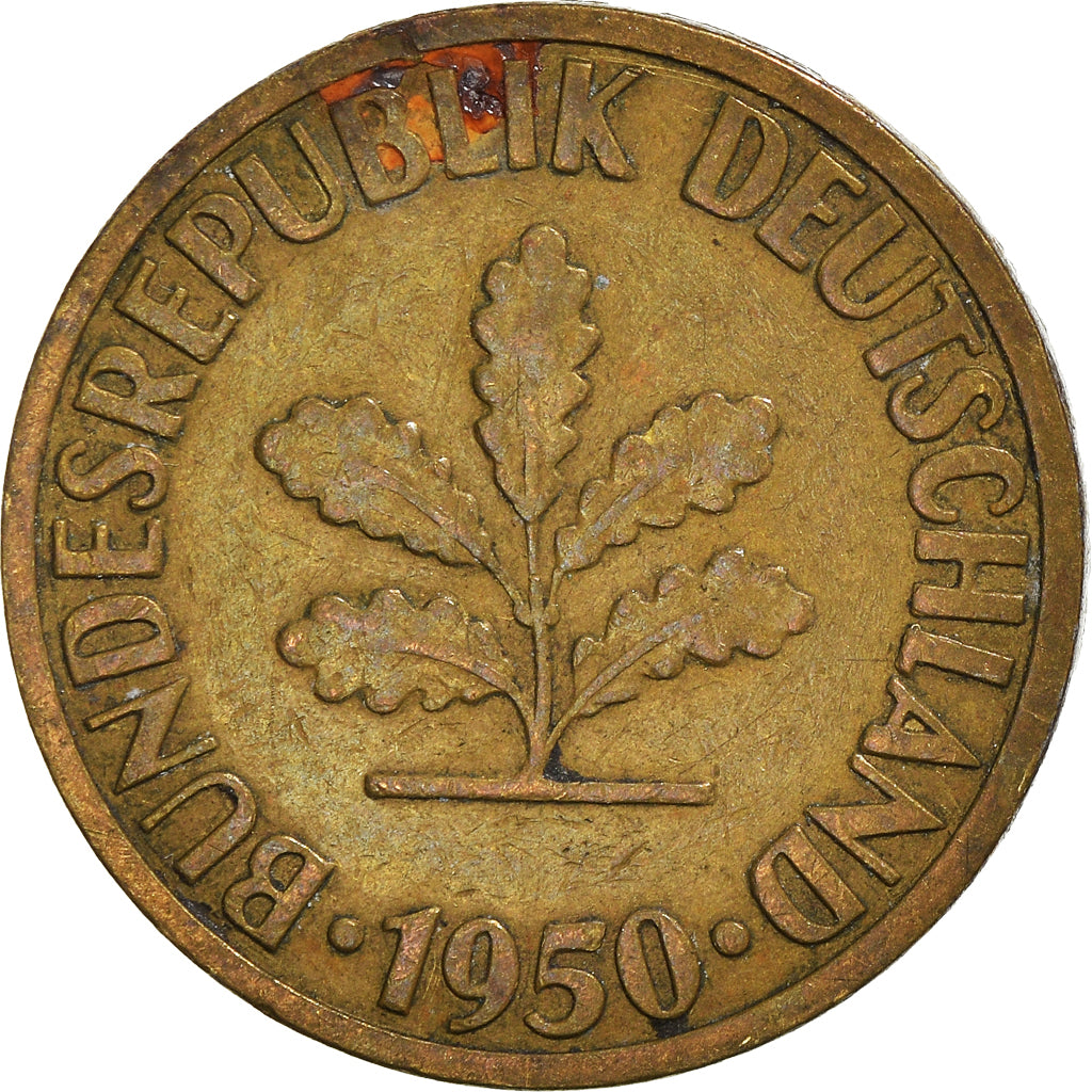 Moneta, GERMANIA - REPUBBLICA FEDERALE, 10 Pfennig, 1950