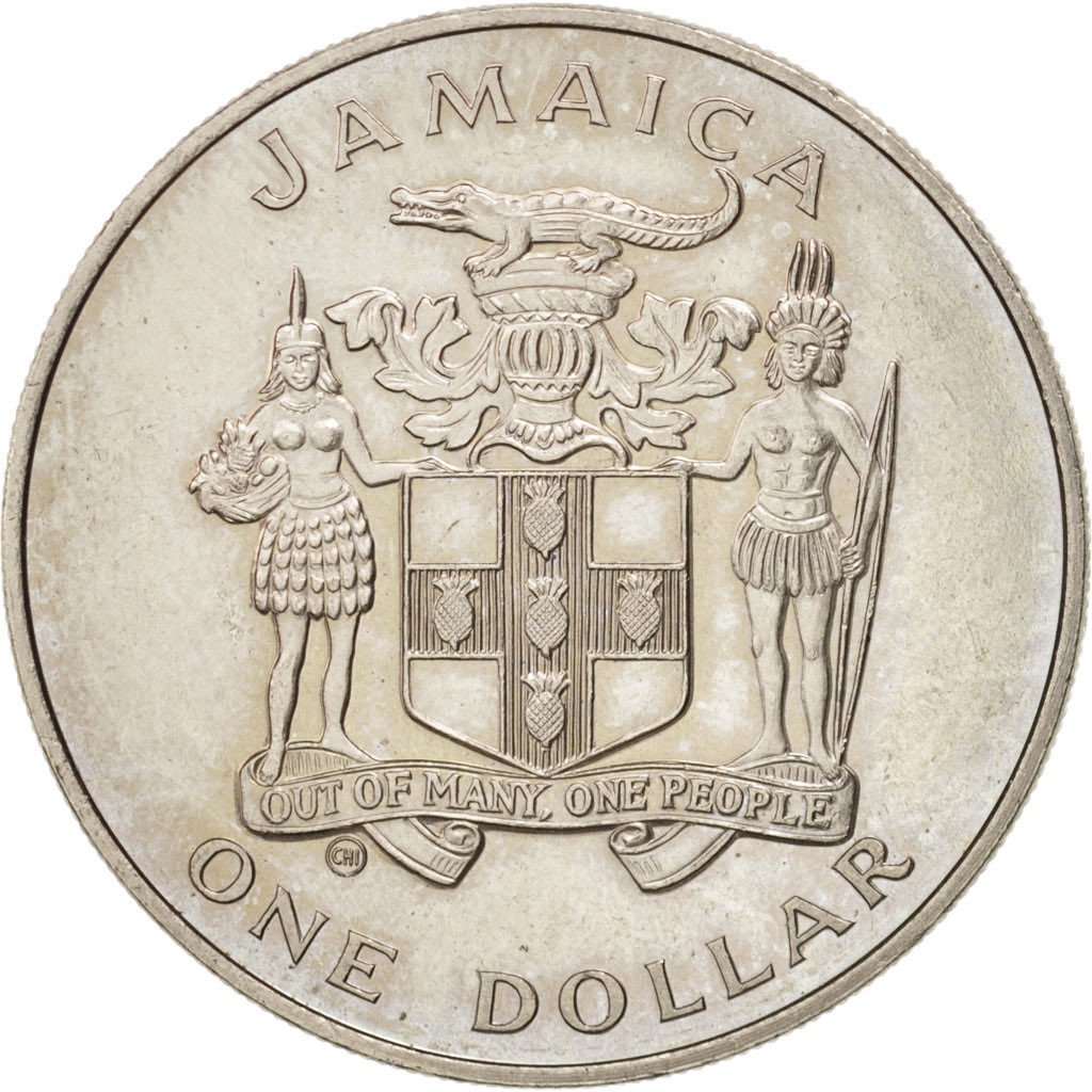 JAMAICA, Dollar, 1982, KM #96, AU(55-58), Copper-Nickel, 16.59