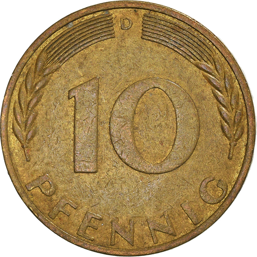 Moeda, ALEMANHA - REPÚBLICA FEDERAL, 10 Pfennig, 1970