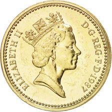 GREAT BRITAIN, Pound, 1987, KM #948, MS(60-62), Nickel-Brass, 22.5, 9.53