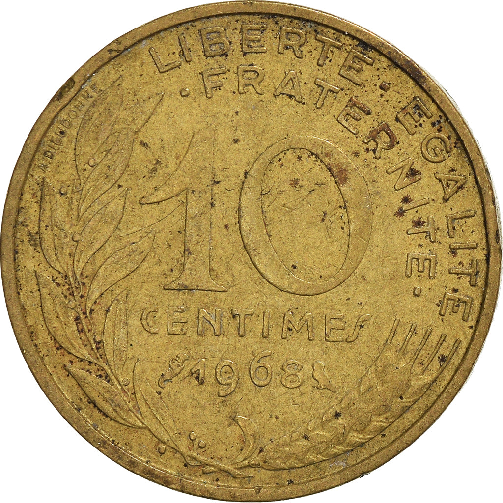 Munten, Frankrijk, 10 Centimes, 1968