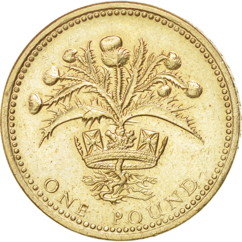 GREAT BRITAIN, Pound, 1984, KM #934, AU(55-58), Nickel-Brass, 22.5, 9.61