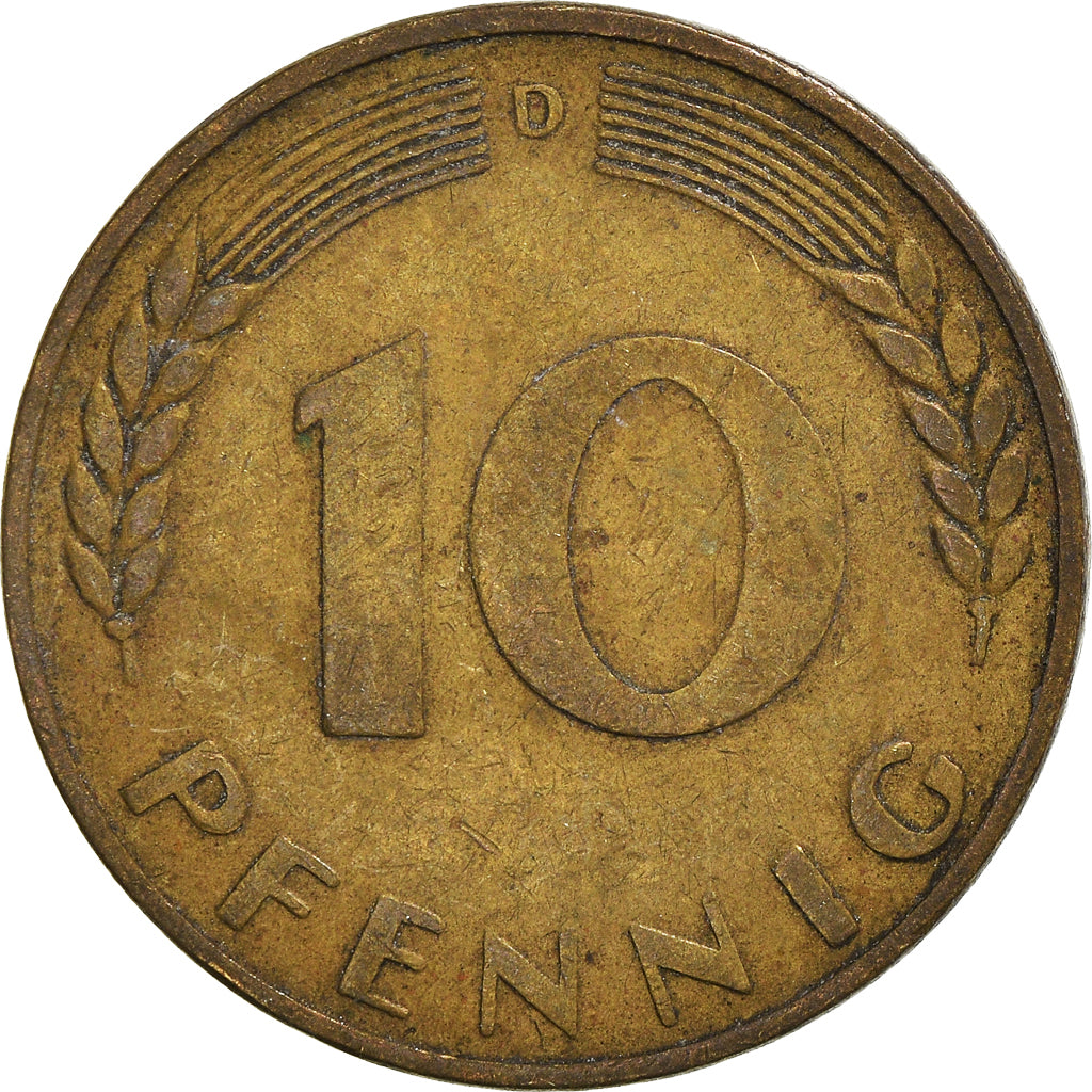 Moneda, ALEMANIA - REPÚBLICA FEDERAL, 10 Pfennig, 1949