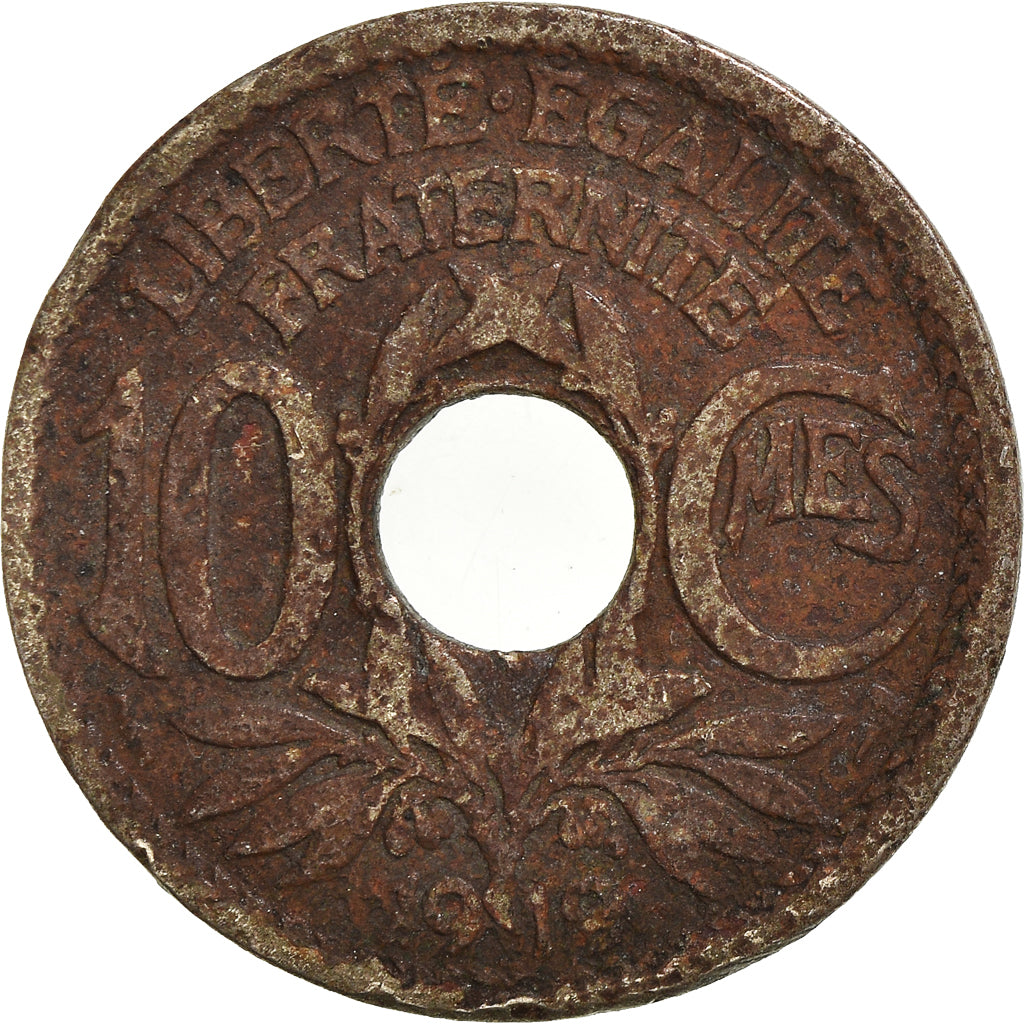 Munten, Frankrijk, 10 Centimes, 1918
