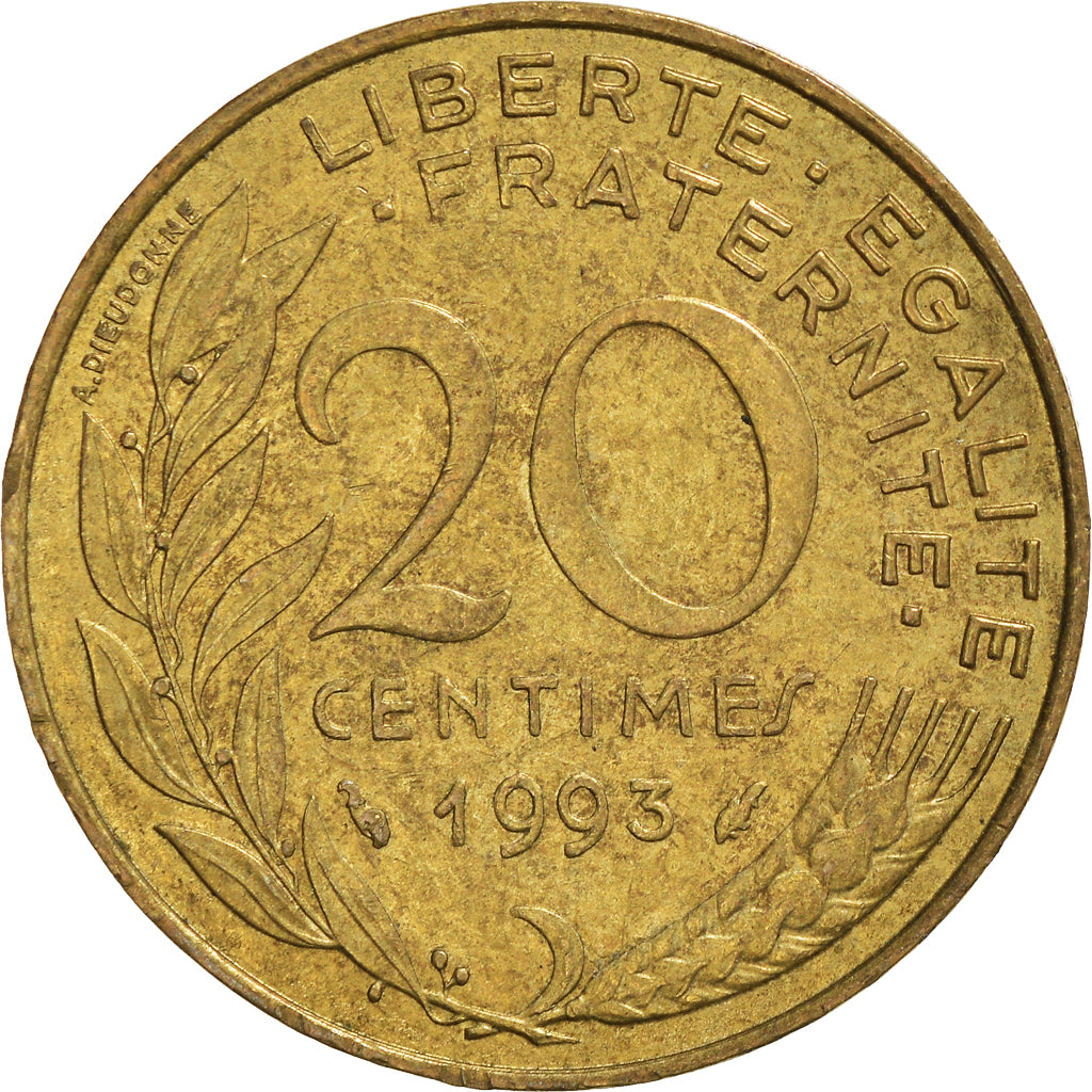 Münze, Frankreich, 20 Centimes, 1993
