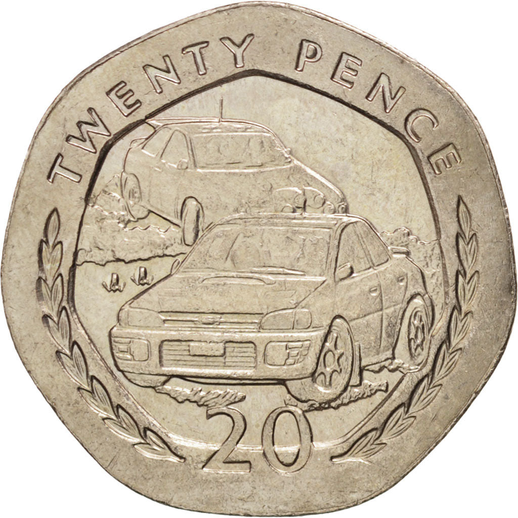 ISLE OF MAN, 20 Pence, 1996, KM #592, AU(55-58), Copper-Nickel, 21.4, 5.00