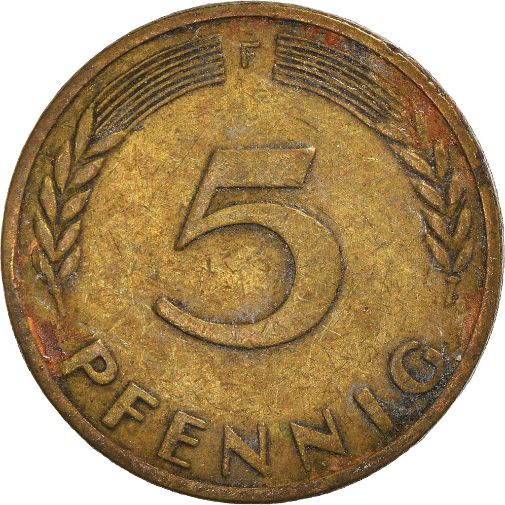 Moneta, GERMANIA - REPUBBLICA FEDERALE, 5 Pfennig, 1949