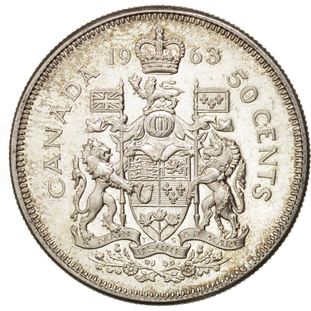 Coin, Canada, Elizabeth II, 50 Cents, 1963, Ottawa, MS(60-62), Silver, KM:56