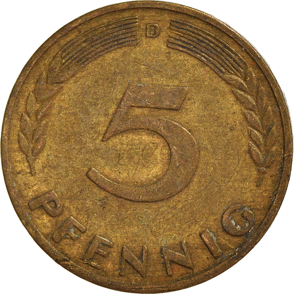 Moneda, ALEMANIA - REPÚBLICA FEDERAL, 5 Pfennig, 1950