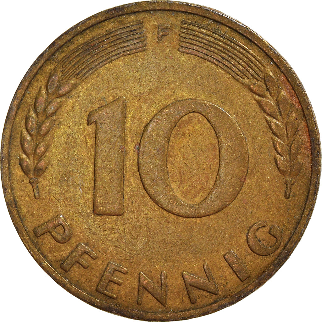 Moneta, GERMANIA - REPUBBLICA FEDERALE, 10 Pfennig, 1949