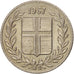 ICELAND, 25 Aurar, 1967, KM #11, MS(60-62), Copper-Nickel, 16, 2.40