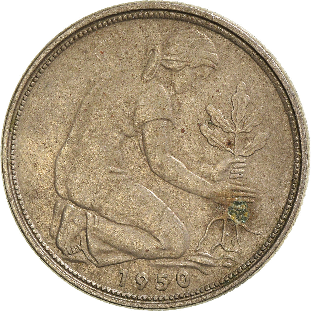 Monnaie, République fédérale allemande, 50 Pfennig, 1950