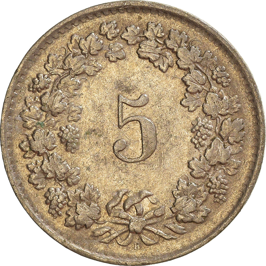 Moeda, Suíça, 5 Rappen, 1964