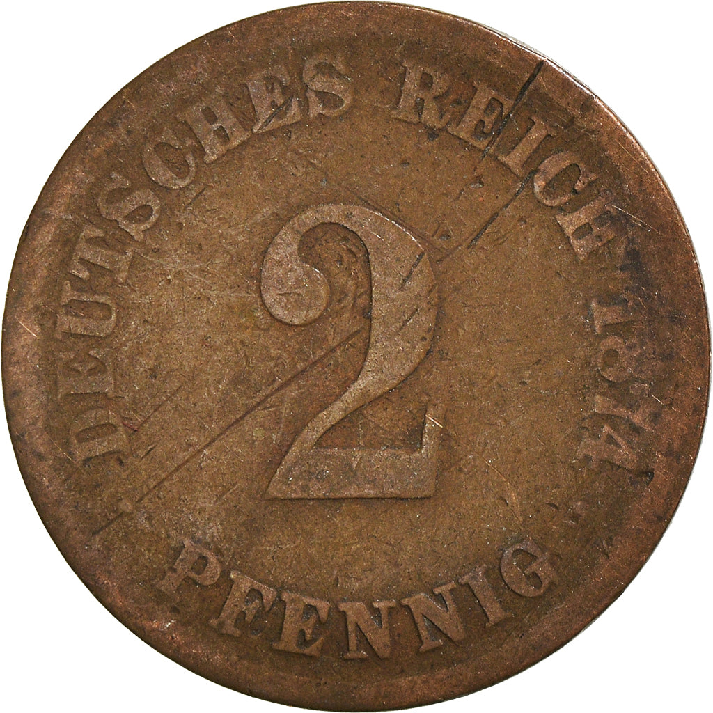 Coin, GERMANY - EMPIRE, 2 Pfennig, 1874