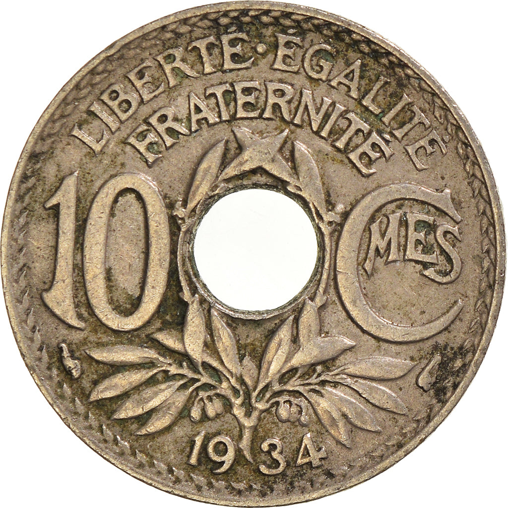 Coin, France, 10 Centimes, 1934