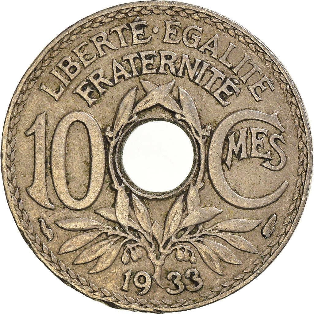 Moeda, França, 10 Centimes, 1933