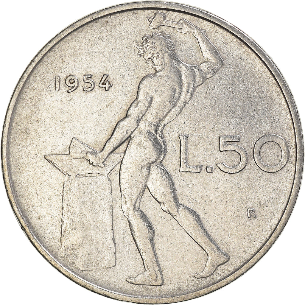 Moeda, Itália, 50 Lire, 1954
