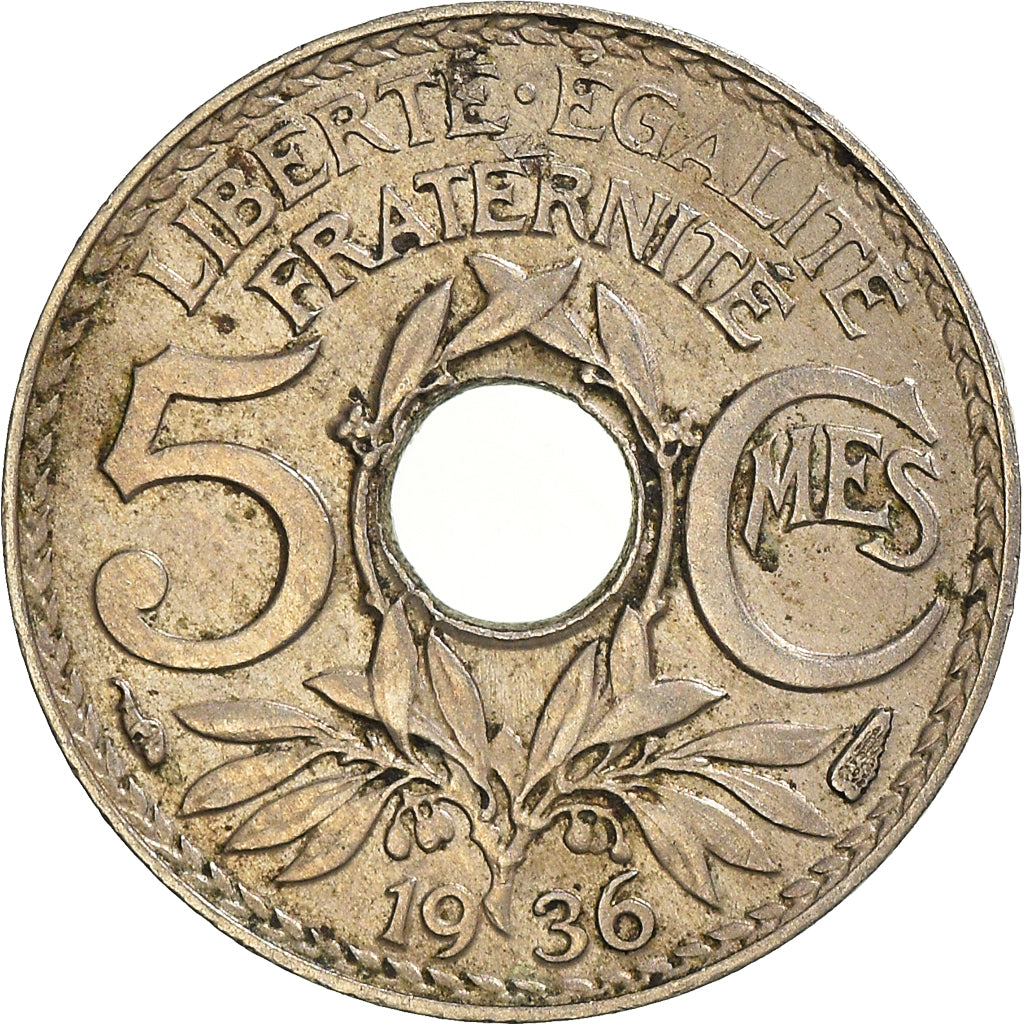 Moneta, Francia, 5 Centimes, 1936
