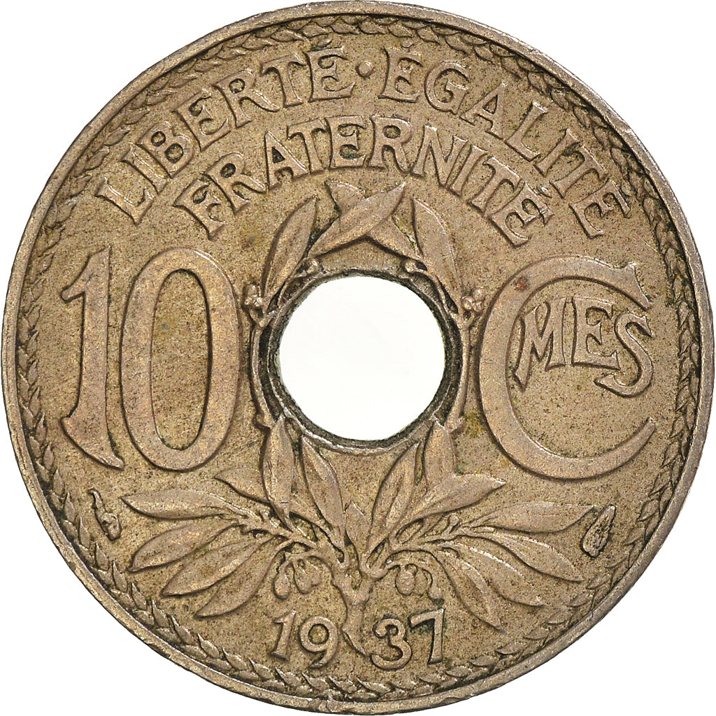 Munten, Frankrijk, 10 Centimes, 1937