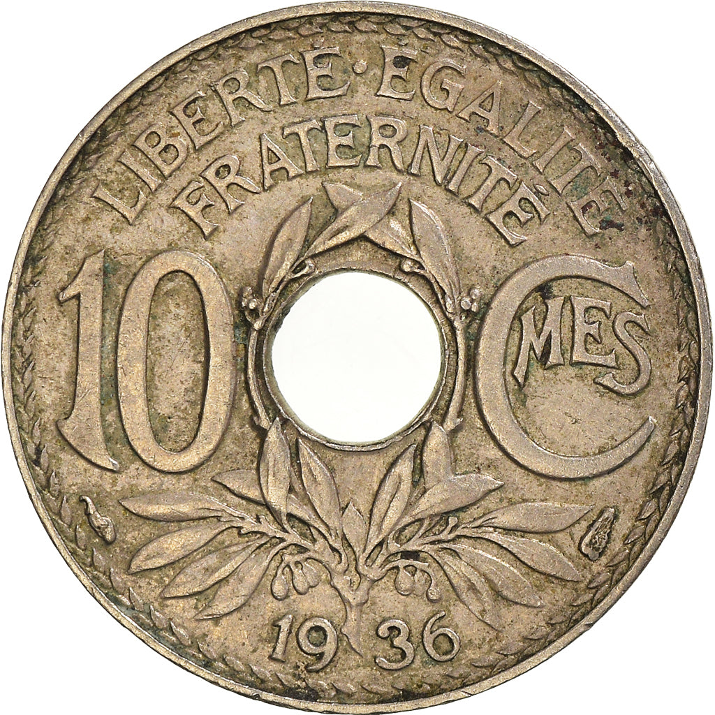 Moeda, França, 10 Centimes, 1936