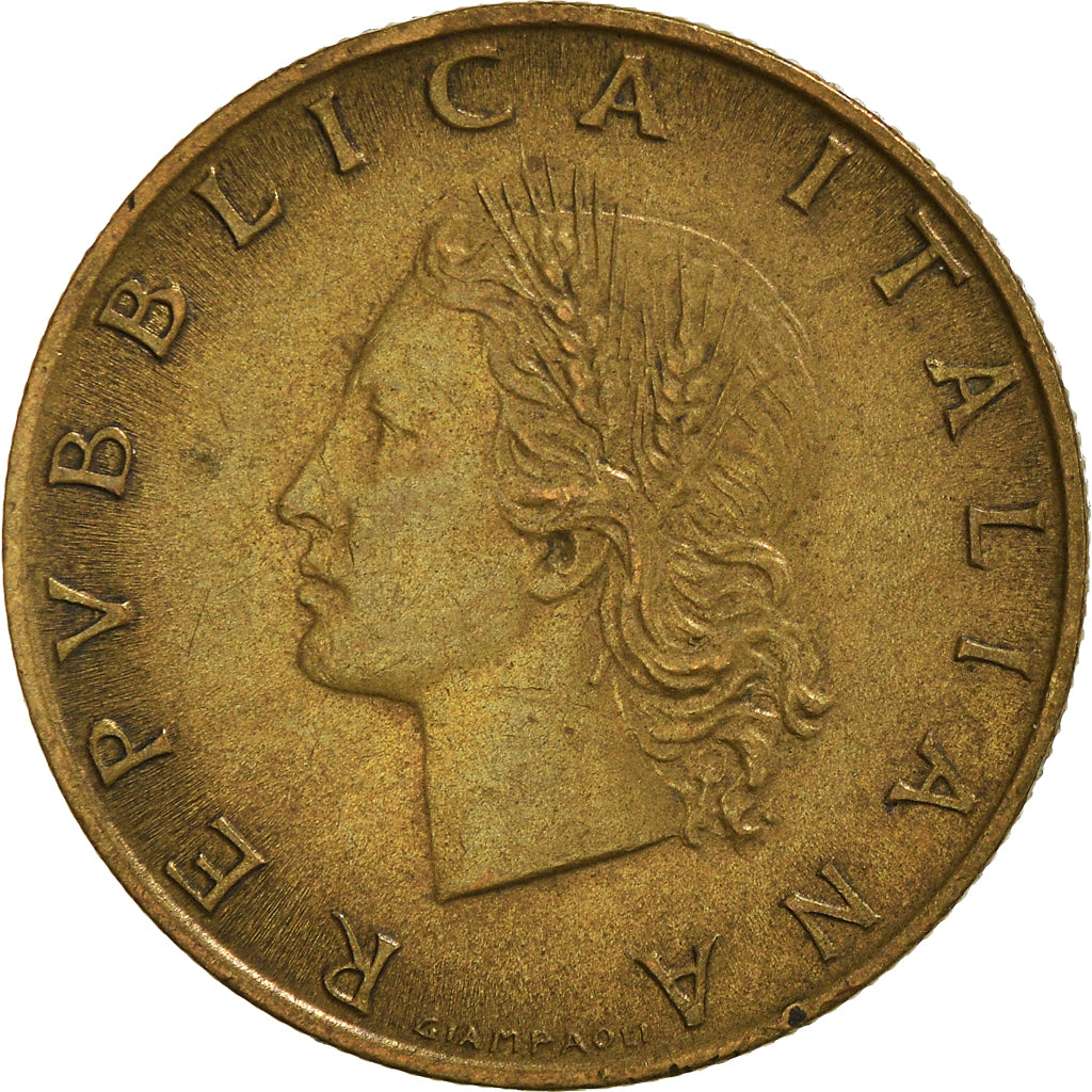 Münze, Italien, 20 Lire, 1958