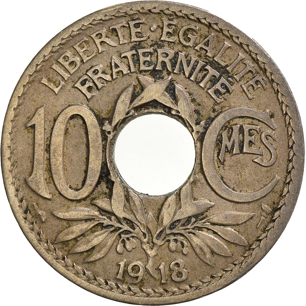 Coin, France, 10 Centimes, 1918