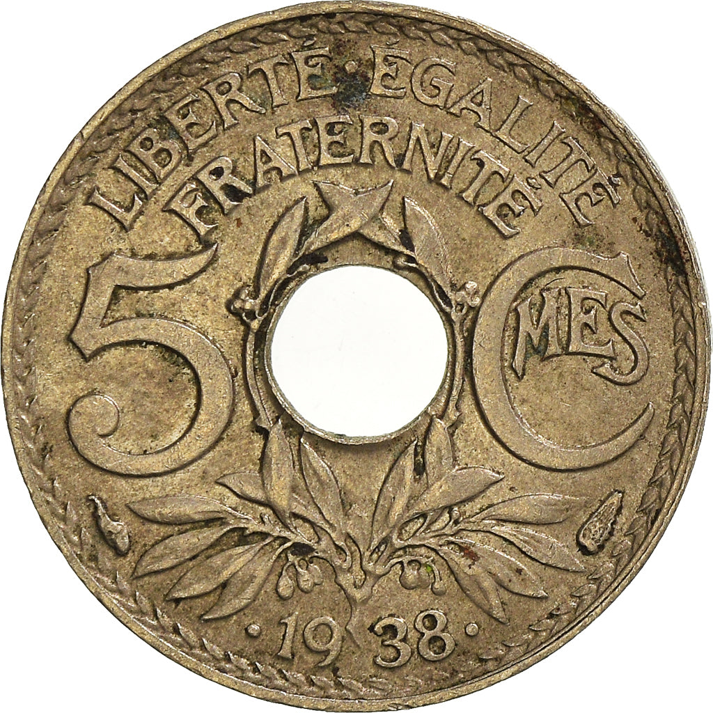 Moneta, Francia, 5 Centimes, 1938