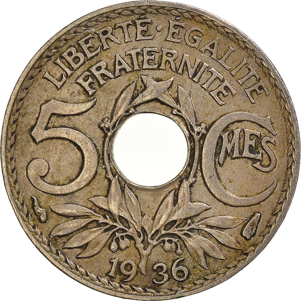 Moneta, Francia, 5 Centimes, 1936