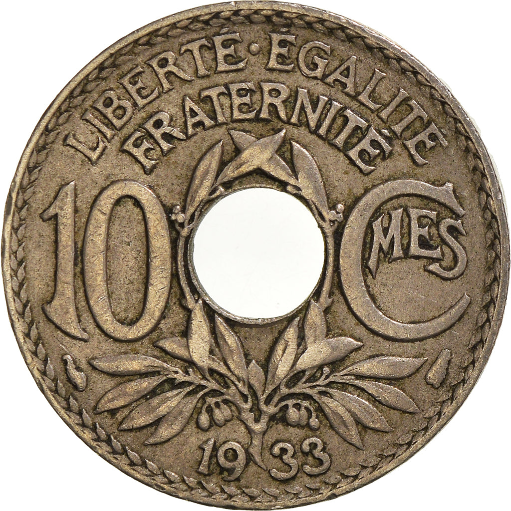 Munten, Frankrijk, 10 Centimes, 1933