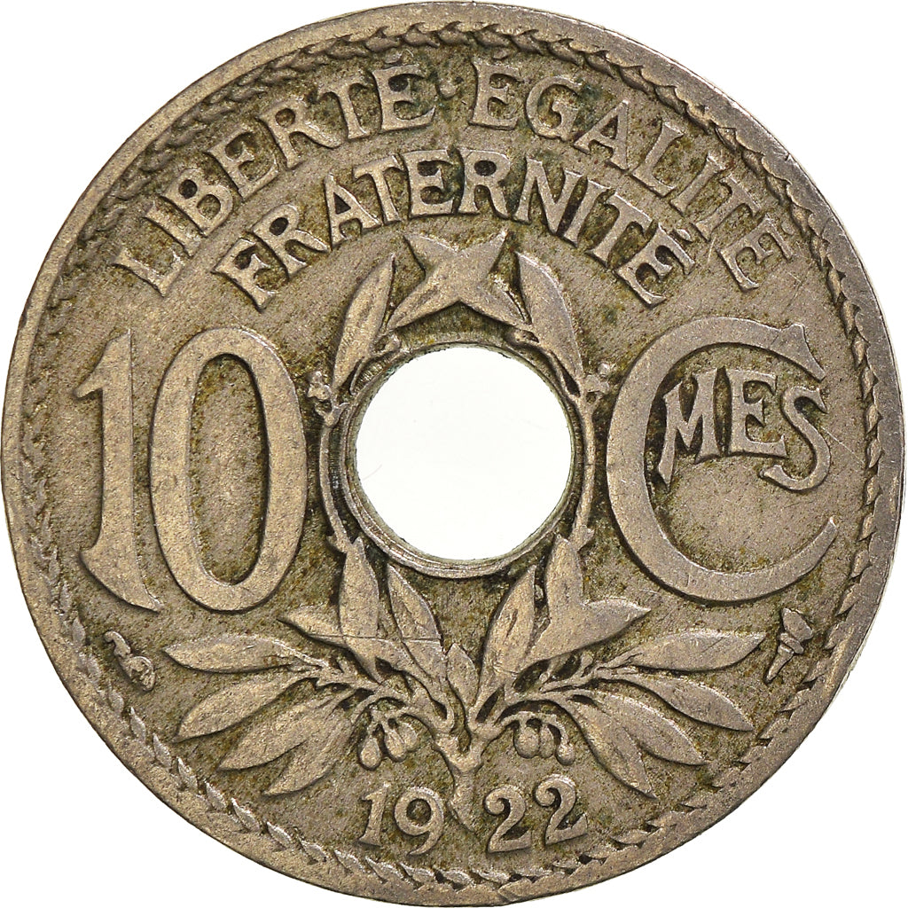 Moeda, França, 10 Centimes, 1922