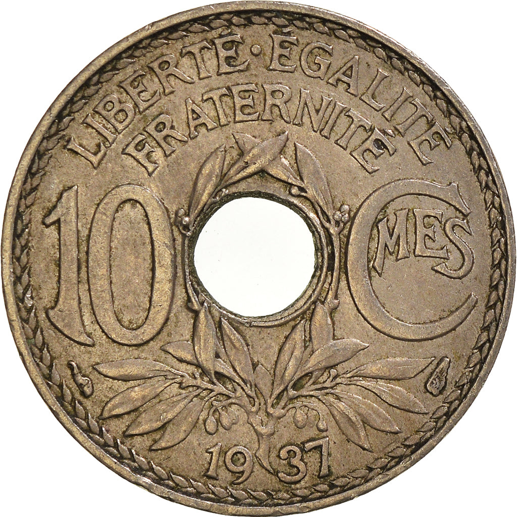 Moneta, Francia, 10 Centimes, 1937