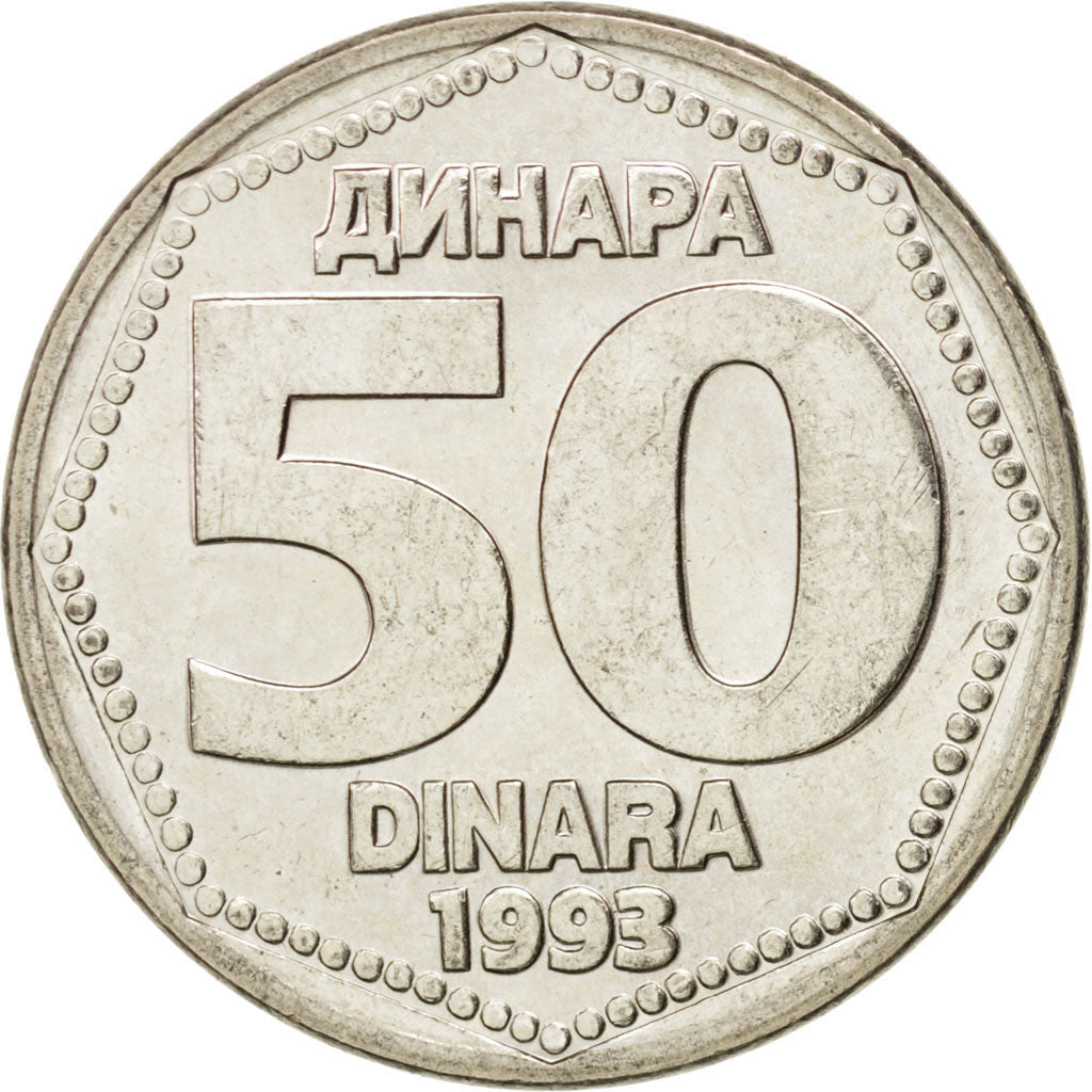 Moneta, Iugoslavia, 50 Dinara, 1993, SPL, Rame-nichel-zinco, KM:158