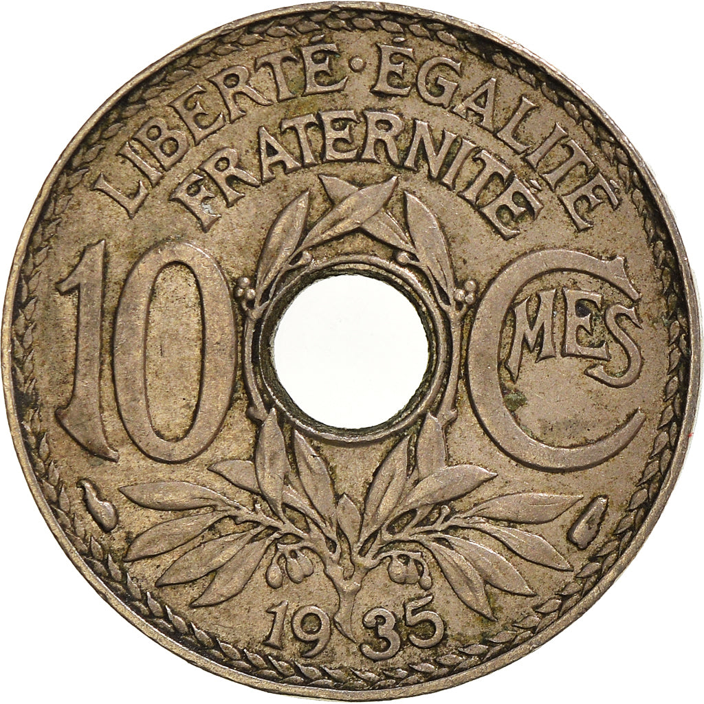 Moeda, França, 10 Centimes, 1935