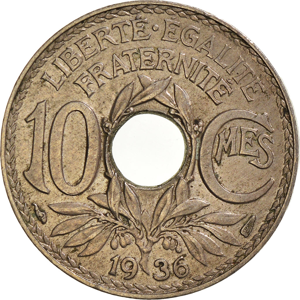 Moneta, Francia, 10 Centimes, 1936