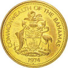 Coin, Bahamas, Elizabeth II, Cent, 1974, U.S.A., MS(63), Brass, KM:59