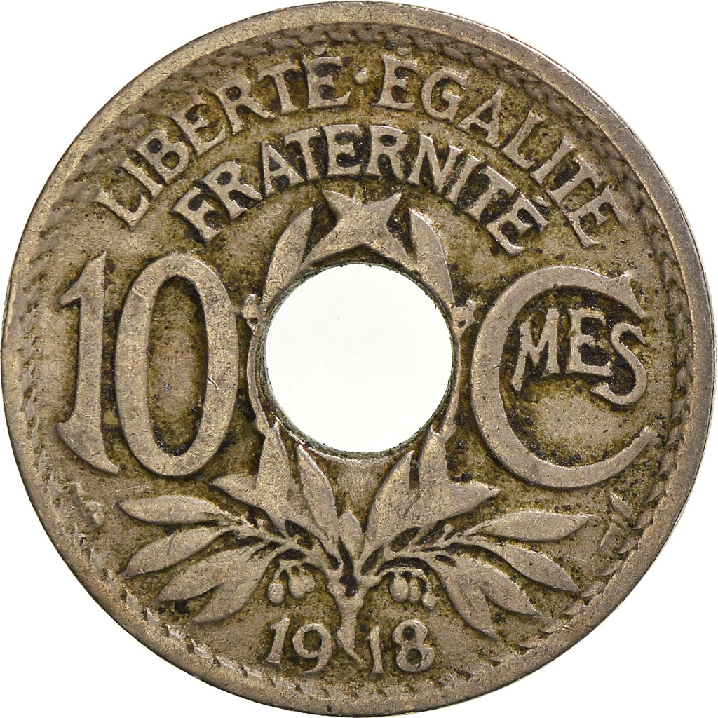 Coin, France, 10 Centimes, 1918