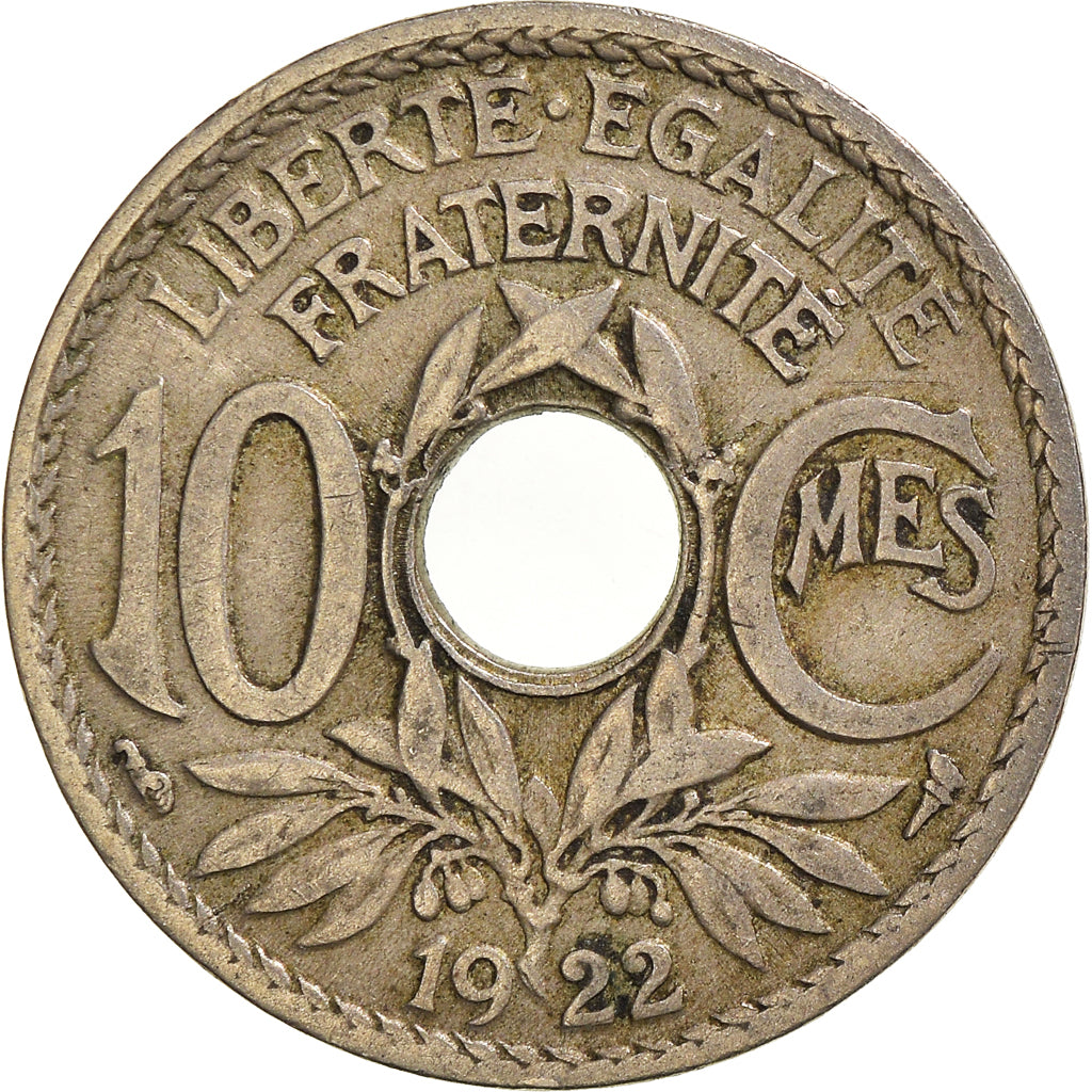 Moneda, Francia, 10 Centimes, 1922