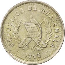 GUATEMALA, 25 Centavos, 1995, KM #278.5, MS(60-62), Copper-Nickel, 27, 7.93
