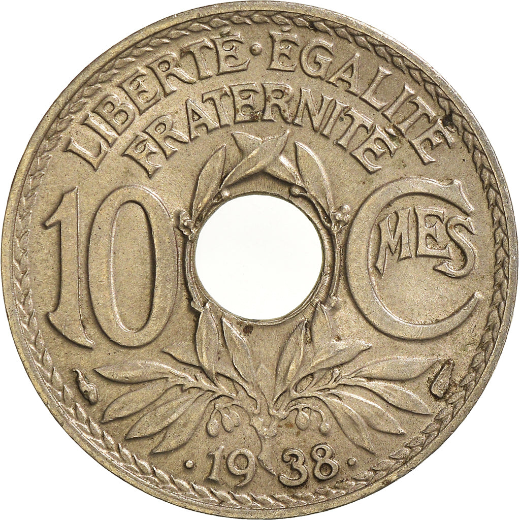 Coin, France, 10 Centimes, 1938