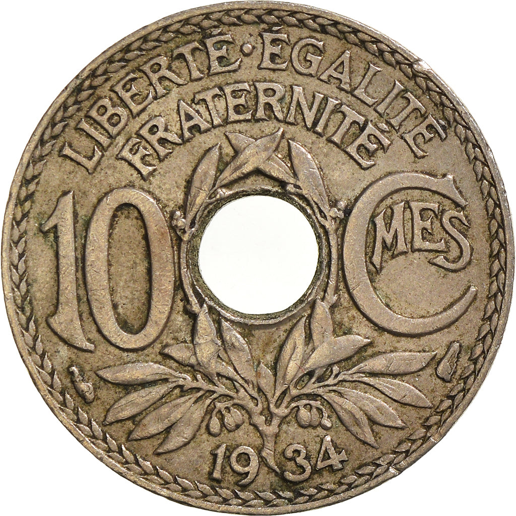 Moneda, Francia, 10 Centimes, 1934