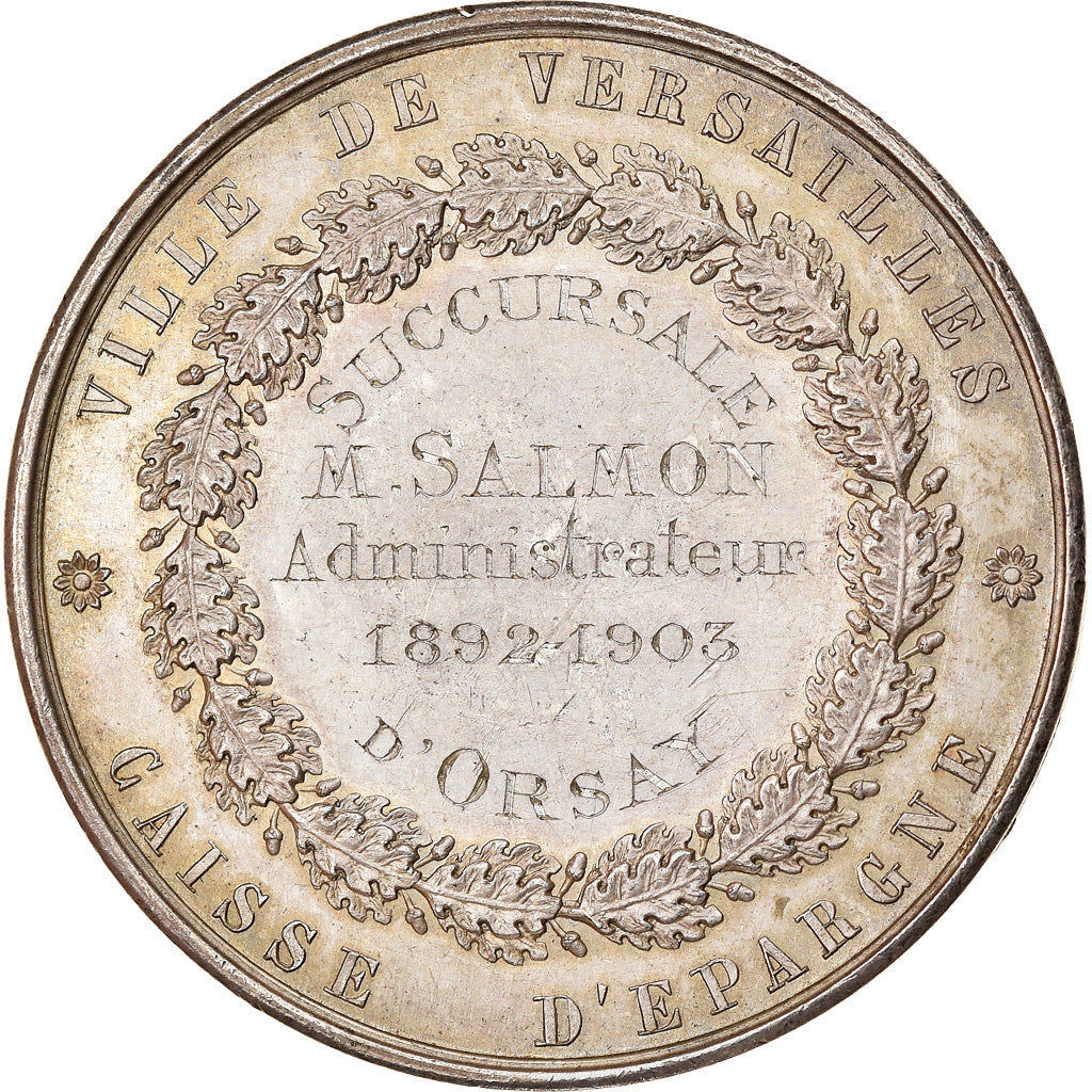 France, Medal, Savings Bank, Caisse d'Epargne de Versailles, 1903, AU(55-58)