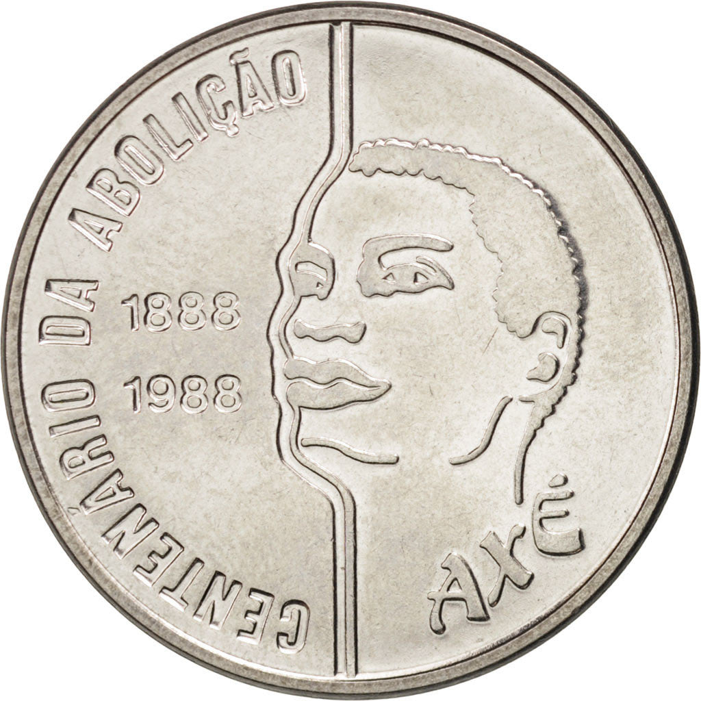 Coin, Brazil, 100 Cruzados, 1988, MS(63), Stainless Steel, KM:PrA26