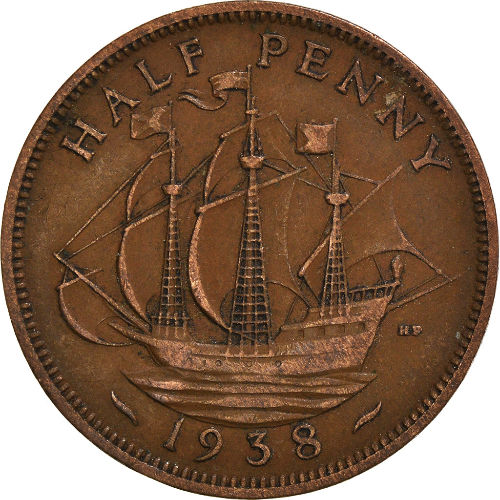 Moneta, Wielka Brytania, 1/2 Penny, 1938
