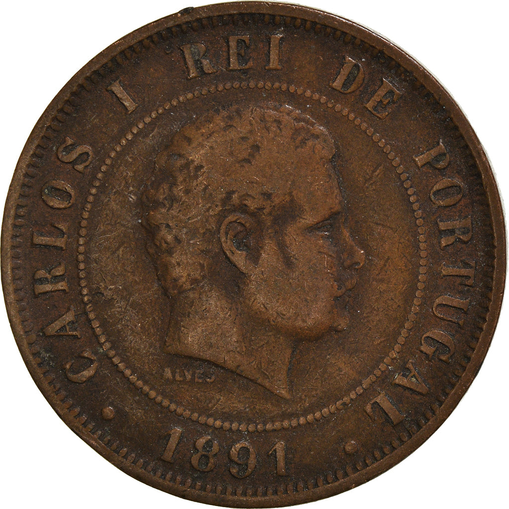 Munten, Portugal, 20 Reis, 1891