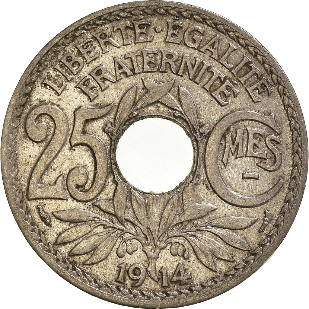 Coin, France, 25 Centimes, 1914