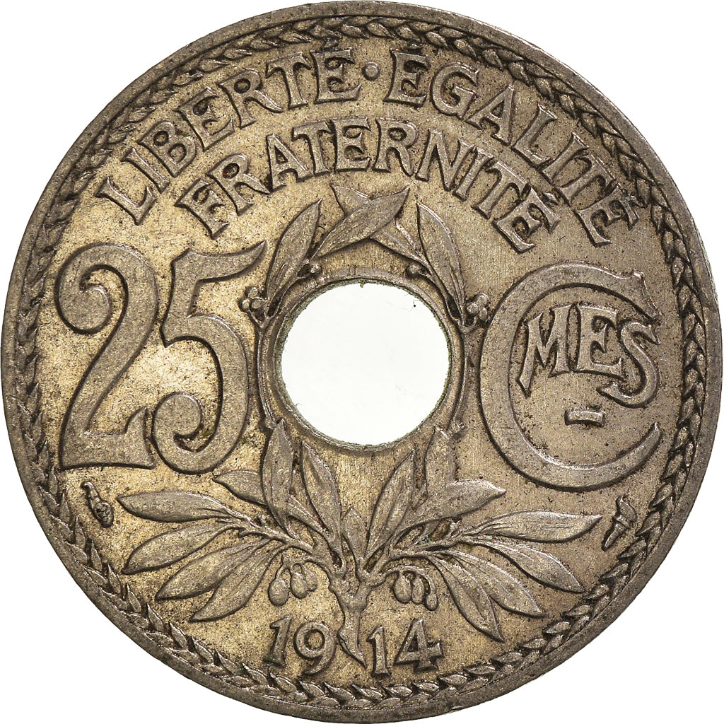 Moneta, Francia, 25 Centimes, 1914