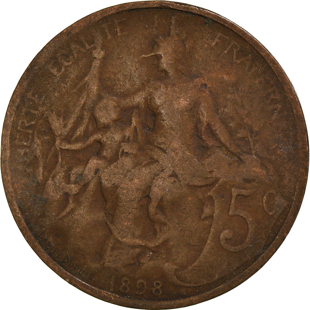 Munten, Frankrijk, 5 Centimes, 1898