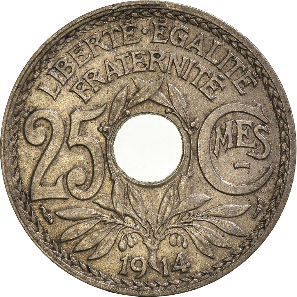 Moneta, Francia, 25 Centimes, 1914